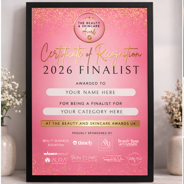 Finalist Certificate 2026 - Framed - FOR CONFIRMED FINALISTS ONLY
